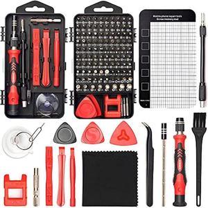 STREBITO Precision Screwdriver Set 124-Piece Electronics Tool Kit with 101 Bits Magnetic Screwdriver Set for Computer, Laptop, Cell Phone, PC, MacBook, iPhone, Nintendo Switch, PS4, PS5, Xbox Repair