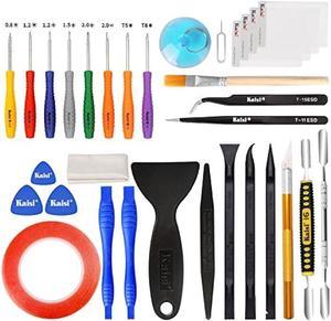 Kaisi 32 in 1 Professional Electronics Screen Opening Pry Tool Repair Kit with Steel and Carbon Fiber Nylon Spudgers, Double Side Adhesive Tape and 8 Screwdrivers for Open Cellphone, Laptops, Tablets