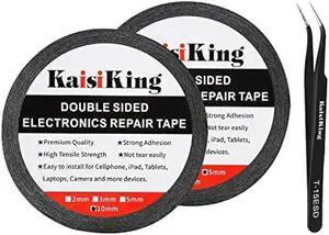 Kaisiking 5mm / 10mm x 50M Double Sided Adhesive Tape LCD Touch Screen Tape Phone Repair Tape with 1 Tweezers for Cell Phone, iPad, Tablets, Laptops, Camera, LCD Screen