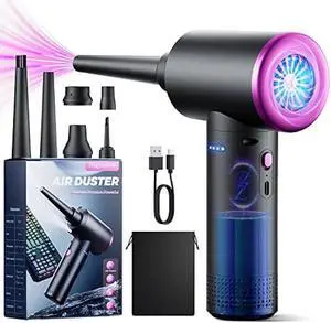 Compressed air Duster - 3 Gear Adjustable 100000RPM Electric air Duster with LED Light, Cordless air Blower for Computer Keyboard Car Cleaning Kit 9000mAh Rechargeable Dust Remover Compressed air Duster - 3 Gear Adjustable 100000RPM Electric air Duster with LED Light, Cordless air Blower for Computer Keyboard Car Cleaning Kit 9000mAh Rechargeable Dust Remover