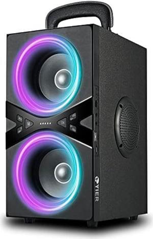 YIER Bluetooth Speakers, Wireless TWS Portable Bluetooth Speaker with Lights,100dB Loud Bluetooth Speaker with Subwoofer 80W(Peak) Stereo Sound, Bassup Technology,18-Hour Playtime for Outdoor Party