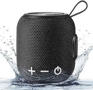 Sanag Portable Bluetooth Speaker, Bluetooth 5.0 Dual Pairing Wireless Mini Speaker, 360 HD Surround Sound & Rich Stereo Bass 24H Playtime IP67 Waterproof for Travel Outdoors Home and Party Black