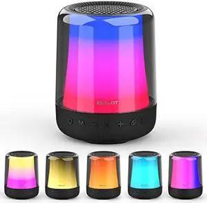 ZEALOT Bluetooth Speaker, Portable Bluetooth Speaker with 11 Colors Lights, 24W Loud HD Stereo Sound, Super Bass Wireless Speaker,V5.2 Bluetooth, Dual Pairing,TF Card/USB/AUX for Party,Home,Outdoor