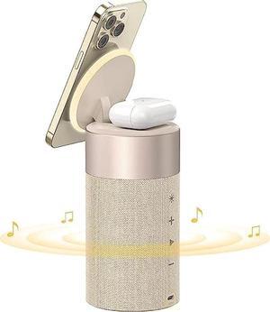 COLSUR Bluetooth Speaker, Magnetic Wireless Charger, Bluetooth Speakers with Night Light, 2 in 1 Wireless Charging Station for iPhone 14/13/12 Series, AirPods Pro/3/2Gift Ideal