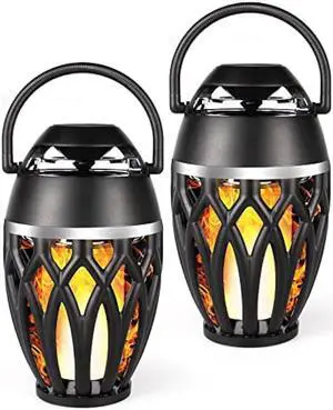Vanten 2 Packs Outdoor Bluetooth Speakers, Bluetooth 5.0 Led Flame Speaker, IPX5 Waterproof Flame Torch Atmosphere Speaker, Flame Lamp, Gifts for Men Women, Decorations for Party Garden Home Patio