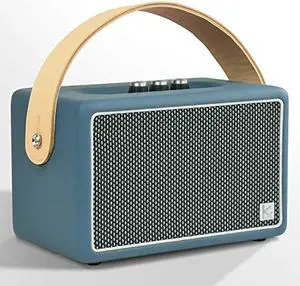 Vintage Bluetooth Speakers, KONEX 40W Leather Portable Wireless Speaker, Bluetooth 4.2 Heavy Bass Music Player, 20H Long Playtime, Outdoor Speaker for Home, Office, Party, Gift for Friend, Haze Blue
