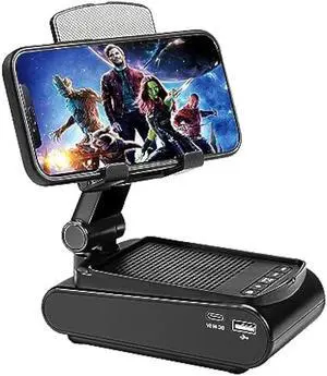 Gifts for Men,Cell Phone Stand with Wireless Bluetooth Speaker HD Surround Sound Perfect for Home and Outdoors with Bluetooth Speaker for Desk Compatible with iPhone/ipad/Samsung Galaxy (Black)