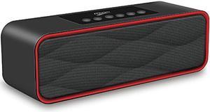 Portable Bluetooth Stereo Speaker, with 2X5W Dual Acoustic Drivers,FM Radio & Handsfree Speakerphone, Slots for Micro SD Card & USB & AUX, for Smart Phone, MP3, iPad, Tablet & More