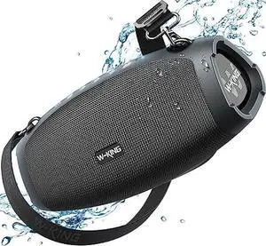W-KING Portable Loud Bluetooth Speakers with Subwoofer, 70W Outdoor Speakers Wireless Waterproof, Triple Passive Radiators-Deep Bass/Hi-fi Audio/DSP/42H/Power Bank/TF/AUX/EQ/Opener