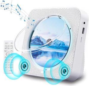 ZYOKATA CD Player Portable Bluetooth 5.1 Desktop CD Player with HiFi Sound Speakers,Remote Control,Dust Cover,LED Display,Boombox FM Radio,USB/AUX for Home,Gift,Kids (KC718 White)