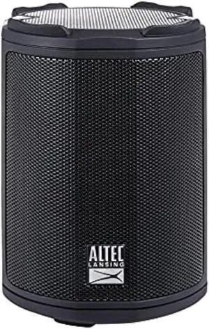 Altec Lansing HydraMotion Wireless Bluetooth Speaker with 360 Degree Sound, Portable IP67 Waterproof for Outdoors, Shockproof, Snowproof, Everything Proof, 12 Hour Playtime (Black)
