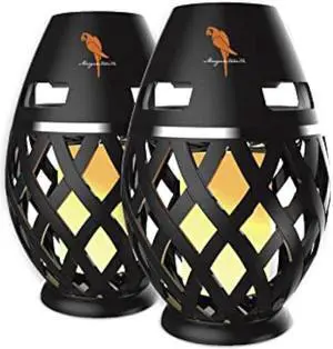 Margaritaville Tiki Torch - Waterproof Bluetooth Speaker, Portable Party Speaker with Flickering LED Lights, Perfect for Travel, Parties, Yards, and Pools (2 Pack)