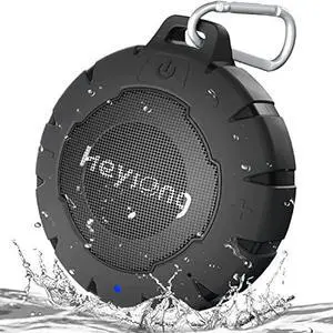 HEYSONG Waterproof Shower Speaker, Durable & Lightweight Portable Speaker with HD Sound, Stereo Pairing, Wireless Outdoor Speaker for Pool, Beach, Hiking, Kayaking, 15H Playtime