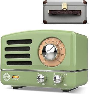Muzen OTR Metal Portable Bluetooth Speaker with Retro knob Tuner FM Radio, Also with Suitcase Gift Case, Wireless Bluetooth Speaker with Loud Stereo Sound, for Home Outdoor Travel