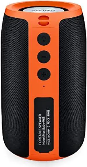 Bluetooth Speakers,MusiBaby Speakers Bluetooth Wireless,Waterproof,Portable Speaker with Loud Stereo,Booming Bass,Dual Pairing,Bluetooth 5.0,24H Playtime,Speakers for Home,Party,Outdoor,Gifts,Orange