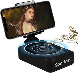 Cell Phone Stand with Wireless Bluetooth Speaker Compatible for Any Smartphones,Anti-Slip Design Phone Holder with HD Surround Sound Bluetooth Speaker for Home,Office,Outdoor