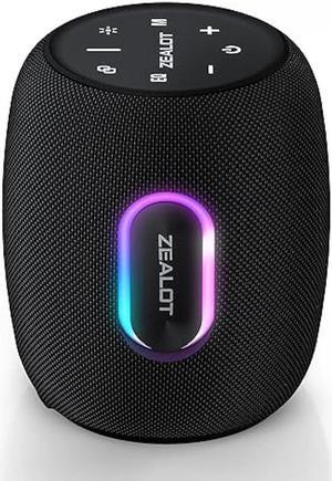 ZEALOT Bluetooth Speakers,360° Surround 75W Portable IP67 Wireless Bass Boost Speakers with Subwoofer,Bluetooth 5.2 Stereo Dual Pairing Speakers,Lights,50H Playtime for Home,Party,Gift