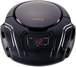 PROSCAN Elite Portable CD Boombox with AM/FM Radio (Black)