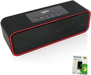 Portable Bluetooth Stereo Speaker, with 2x5W Acoustic Drivers, Dual Subwoofer, FM Radio, Handsfree Speakerphone, Slots for Micro SD Card, USB and AUX-in, for Smart Phone, MP3, MP4, iPad, Tablet
