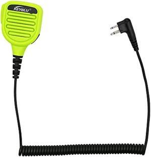 KEYBLU CP200D Waterproof Shoulder Speaker Mic 2 Pin Two Way Radio Microphone with 3.5mm Audio Jack Compatible with Motorola CP200 CLS1410 CLS1110 RDM2070D walkie Talkie (for Motorola, Green)