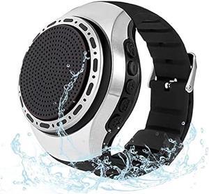 OriDecor Wireless Wearable Waterproof Wrist Portable Bluetooth Speaker Watch with Multi Function FM Radio & MP3 Player & TWS & Selfie & Ultra Long Standby Time for Running, Hiking, RidingSilver