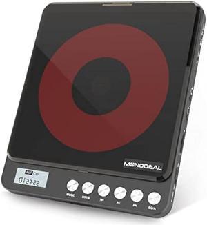 Portable CD Player with Built-in Speakers, MONODEAL Rechargeable CD Player for Car and Personal Use, Small Anti-Skip CD Player with Dual Headphone Jacks (Black)