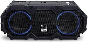 Altec Lansing LifeJacket Jolt - Waterproof Bluetooth Speaker, Durable & Portable Speaker with Qi Wireless Charging and Voice Assistant, Black w/Lights