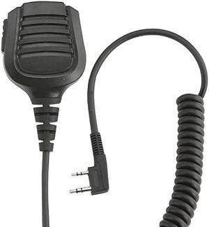 Rugged Remote Shoulder Speaker Mic for Off Road Racing Radios 2-Pin Kenwood & Baofeng  Connects to Two Way Handheld Radio and 3.5 Ear Piece Jack