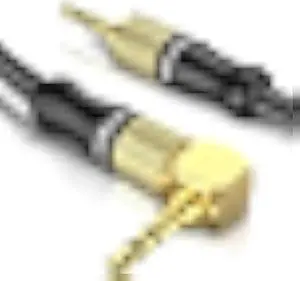 VANAUX Aux Cable for Car 90 Degree Right Angle Auxiliary Cable Stereo Aux Jack to Jack Cord Compatible for Mp3 Player, Car Stereos, Smartphone, Speakers, Headphone and More(26Ft/8M)