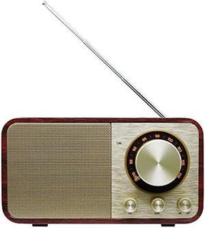 BentMax FM Radio with Bluetooth Retro Bluetooth Speaker Vintage Radio with SD/USB Memory Music Player Function, Wireless Streaming from Smartphone, 10 Hours Playback (Walnut)