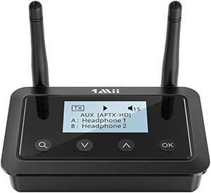 1Mii B03+ Bluetooth Transmitter Receiver for TV Home Stereo, Long Range Bluetooth 5.3 Adapter for TV Audio with Screen, aptX Low Latency & HD, Optical RCA AUX 3.5mm Inputs/Outputs