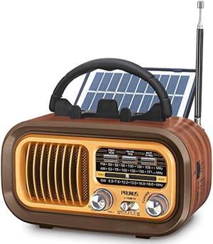 2023 Newest PRUNUS J150 Small Retro Vintage Radio Bluetooth Portable Radio AM FM Transistor with Best Sound SolarBattery Operated RadioRechargeable Radio TWS Support TF CardUSB Playing