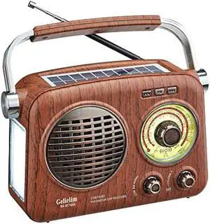 Gelielim Retro Portable Radio AM FM Shortwave Radio, Bluetooth Speaker Portable Radio with Clear Sound, Rechargeable Battery Operated Transistor Radio, TF Card/USB Player, Gifts for Seniors Elderly