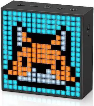 Divoom TimeBox Evo -- Pixel Art Bluetooth Speaker with 16x16 LED Display APP Control - Cool Animation Frame & Gaming Room Setup & Bedside Alarm Clock- Black