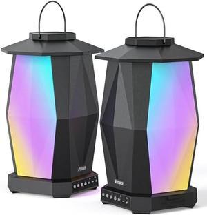 Inwa Outdoor Bluetooth Speakers Linkable Wireless Speaker Up to 100 Speakers IPX5 Waterproof BeatDriven Light Show Seamlessly to Phone TV Box Projector Echo Dot for Patio Yard Pool 2 PACK