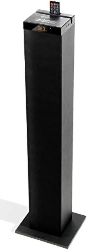 GOgroove Bluetooth Tower Speaker with Subwoofer Built in - Floorstanding Home Speaker with Powerful Bass and Dual Drivers, 120W Peak Power, MP3 3.5mm Aux, USB 2.0 Port Flash Drive, FM Radio (Single)