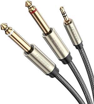 UGREEN 1/8 to 1/4 Stereo Cable 3.5mm TRS to Dual 6.35mm 1/4 TS Mono Y Splitter Audio Cord Adapter Compatible with iPhone, PC, Computer Sound Card, Mixer, Multimedia Speaker, Home Stereo System 15FT