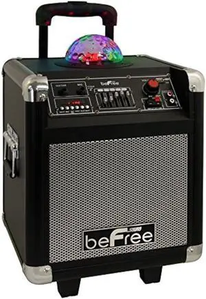 beFree Sound Projection Party Light Dome 6.5 Inch Subwoofer Bluetooth Portable Party Speaker with USB/SD Input, FM Radio, Remote Control and Microphone