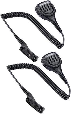 commountain Speaker Mic Compatible with Motorola Radios APX 6000, APX 7000, APX 8000, APX 4000, XPR 7350e, XPR 7550, XPR 7550e, XPR 7580e, APX6000, XPR7550e, APX XPR Shoulder Microphone-2 Pack