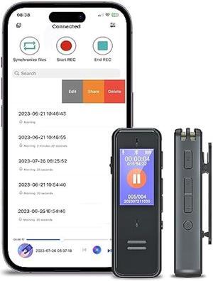 VTZH 128GB Digital Voice Recorder with Phone APP Control,1600 Hour Smart Voice Recorder One-Touch Recording Speaker Instant Playback MP3,Audio Recording Device for Lectures, Meetings, Cars, Interviews