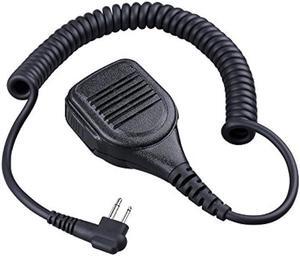 COMMIXC Shoulder Mic, Waterproof IP55 Handheld Speaker Mic with External 3.5mm Earpiece Jack, Compatible with 2.5mm/3.5mm 2-Pin Motorola Two-Way Radios