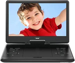 ieGeek 15.9 Portable DVD Player - with 14.0 Large HD Screen, 6 Hours Rechargeable Battery, High Volume Speakers, Region Free, Support USB/SD/Headphone/Sync TV and Multiple Formats, Slow Play - Black