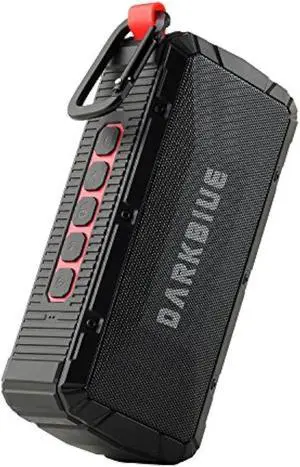 DarkBlue The Newest Generation Ultra Outdoor Portable Wireless Bluetooth Speakers,with Amazing Enhanced Super Bass,10W+ Louder Volume, Hands Free, FM Radio, TF Card, IPX6 Waterproof (Black)