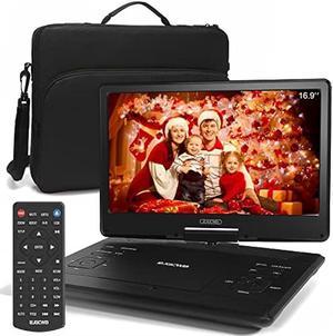 16.9 Portable DVD Player with 14.1 Large HD Screen,High Volume Speaker,with Extra Carrying Bag,Supports 6 Hours Built-in Battery and USB/SD Card/Sync TV [Not Support Blu-Ray]