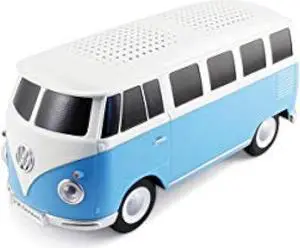 BRISA VW Collection - Volkswagen Portable Bluetooth Speaker Wireless Box with Rechargable Battery T1 Bus Campervan (Scale: 1:20/Classic Bus/Blue)