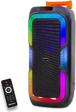 Dolphin New SP-1060RBT: Crisp & DEEP BASS - Dual 10 Bluetooth Portable Speaker w/Light Show - Rechargeable Speaker | Immersive Sound, Vibrant LED Lights, Wireless Connectivity