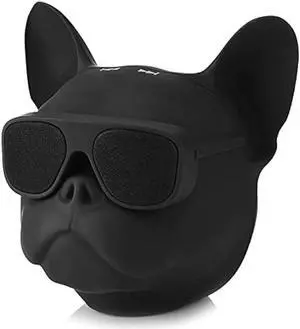 Portable Bluetooth Speaker, French Bulldog 10W Stereo Sound Music Player Bluetooth 4.1 Wireless Speaker with 32G Extension, Radio Function, Support Voice Command, Built-in Battery