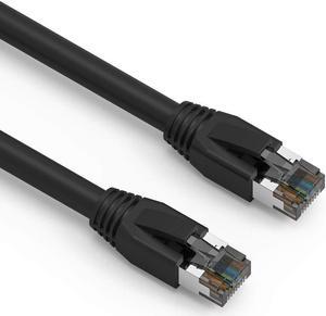 Nippon Labs Cat8 RJ45 10FT Ethernet Patch Internet Network LAN Cable, Indoor/Outdoor, 24AWG  Latest 40Gbps 2000Mhz, Weatherproof S/FTP for Router, PS4, PS5, Xbox, PoE, Switch, Modem (Black)