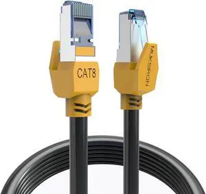 MUKSIRON Cat 8 Ethernet Cable 20 ft,Heavy Duty High Speed Internet Network Cable, Professional LAN Cord, 26AWG, 2000Mhz 40Gbps with Gold Plated RJ45 Connector, Shielded in Wall, Indoor&Outdoor
