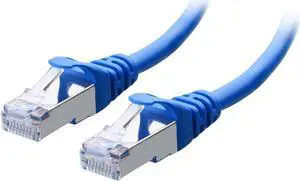 Cable Matters 10Gbps Snagless Long Shielded Cat6A Ethernet Cable 75 ft (SSTP, SFTP Shielded Ethernet Cable, Shielded Cat6 Cable, Cat 6 Shielded Network Cable) in Blue